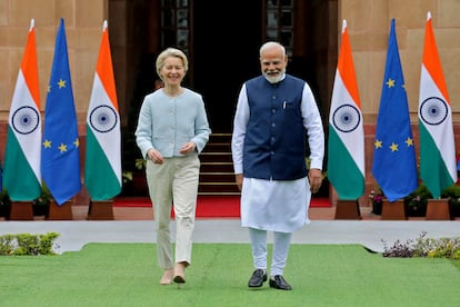 Ursula von der Leyen y Narendra Modi