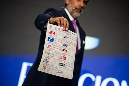 elecciones colombianas de este año, con el espacio para el Partido Liberal arriba a la izquierda