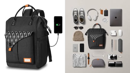 Una mochila de viaje de buena estabilidad y con funda incluida.