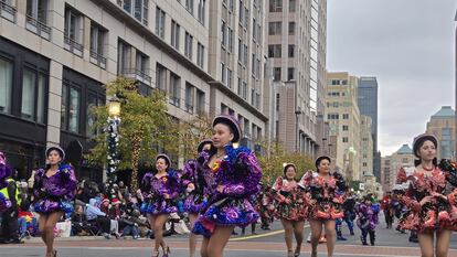Bolivian dance group at the 2024 Thanksgiving Festival in Reston, Virginia, USA.