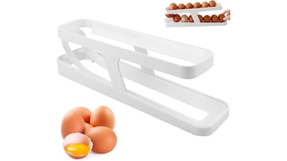 Esta práctica huevera almacena un máximo de 14 huevos.