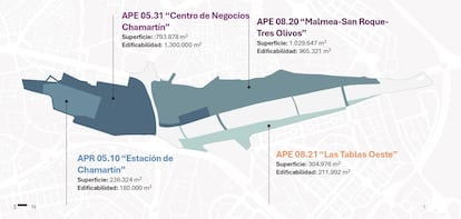 Ámbitos de actuación de Madrid Nuevo Norte en una imagen cedida por el Ayuntamiento de Madrid.
