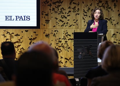 EL PAÍS editor-in-chief Pepa Bueno during the opening of the session on Wednesday.