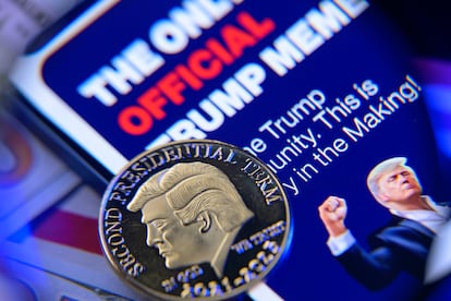 Representación de la memecoin de Trump.