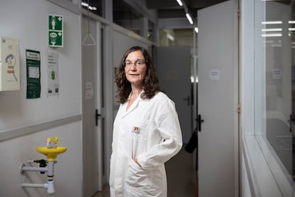 La investigadora Alba Hernández, investigadora de la UAB, en su laboratorio en Cerdanyola del Vallès (Barcelona).