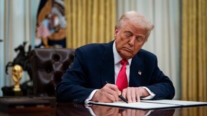Donald Trump at the White House on Thursday.