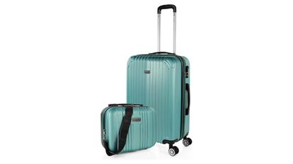 Set de maleta y neceser de viaje.